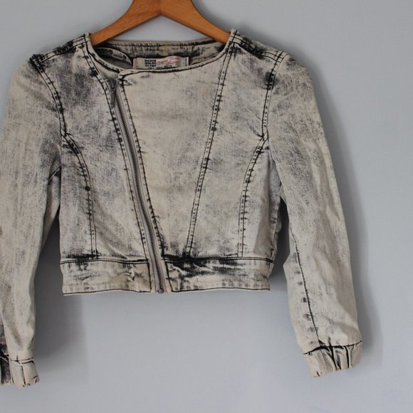 Denim Rules by TRF cropped acid wash jacket - Picture 2 of 4